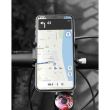 Suport de telefon pentru bicicleta, aluminiu, cu cauciuc, negru, 8x4.5x8 cm, Trizand