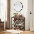 Suport depozitat incaltaminte, Artool, 4 polite, pal, otel, maro rustic si negru, 30x75x71 cm
