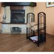 Suport lemne semineu, 2 nivele, cu 4 accesorii 60 cm, otel, 40x30x73 cm