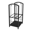Suport lemne semineu, 2 nivele, cu 4 accesorii 60 cm, otel, 40x30x73 cm
