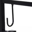 Suport lemne semineu pentru interior/exterior, metalic, negru, cu 4 accesorii, 2 carlige detasabile, 84x33x76 cm