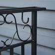 Suport lemne semineu pentru interior/exterior, metalic, negru, cu 4 accesorii, baza inaltata, 75x30x60 cm