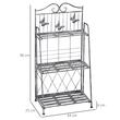Suport metalic pentru ghivece flori gradina, 3 polite, argintiu, 44x25x96 cm