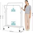 Suport mobil cu roti pentru haine, Artool, cu raft incaltaminte, otel, alb, max 100 kg, 103.5x52.5x155 cm