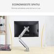 Suport monitor de birou, prindere tip clema/menghina, reglabil, 50x11x19.5-47.5 cm
