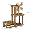 Suport pentru ghivece de flori, lemn, 4 niveluri, 4 locuri, 76x30x90 cm