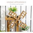 Suport pentru ghivece de flori, lemn, 4 niveluri, 4 locuri, 76x30x90 cm