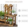 Suport pentru ghivece de flori, lemn, 4 niveluri, 4 locuri, 76x30x90 cm