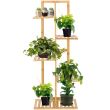 Suport pentru ghivece de flori, lemn, 5 niveluri, 6 locuri, 40x20x102 cm, Springos