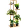 Suport pentru ghivece de flori, lemn, 5 niveluri, 6 locuri, 40x20x102 cm, Springos