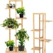 Suport pentru ghivece de flori, lemn, 5 niveluri, 6 locuri, 40x20x102 cm, Springos