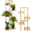 Suport pentru ghivece de flori, lemn, 5 niveluri, 6 locuri, 40x20x102 cm, Springos