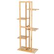 Suport pentru ghivece de flori, lemn, 5 niveluri, 6 locuri, 40x20x102 cm, Springos