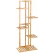 Suport pentru ghivece de flori, lemn, 5 niveluri, 6 locuri, 40x20x102 cm, Springos