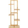 Suport pentru ghivece de flori, lemn, 5 niveluri, 6 locuri, 40x20x102 cm, Springos