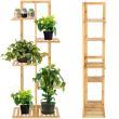 Suport pentru ghivece de flori, lemn, 5 niveluri, 6 locuri, 40x20x102 cm, Springos