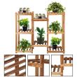 Suport pentru ghivece de flori, lemn, 5 niveluri, 8 locuri, 85x25x70 cm, Springos