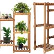 Suport pentru ghivece de flori, lemn, 5 niveluri, 8 locuri, 85x25x70 cm, Springos