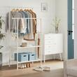 Suport pentru haine, Artool, cu 2 rafturi incaltaminte, crem, max 115 kg, 114x45x171 cm