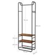 Suport pentru haine, cuier, Artool, cu 3 rafturi incaltaminte, pal, metal, negru si maro rustic, 58x28x181 cm