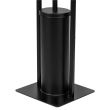 Suport pentru hartie igienica cu perie wc, metal si bambus, negru, 74 cm, Springos