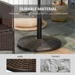 Suport pentru umbrela 35/38/48 mm, rotund, HDPE, metal, imitatie ratan, maro, 53x35.5 cm