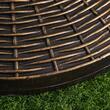 Suport pentru umbrela 35/38/48 mm, rotund, HDPE, metal, imitatie ratan, maro, 53x35.5 cm