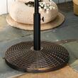 Suport pentru umbrela 35/38/48 mm, rotund, HDPE, metal, imitatie ratan, maro, 53x35.5 cm
