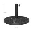 Suport pentru umbrela 38-48 mm, rotund, HDPE, imitatie ratan, negru, 45x33 cm
