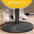 Suport pentru umbrela 38-48 mm, rotund, HDPE, imitatie ratan, negru, 45x33 cm