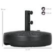 Suport pentru umbrela 38-48 mm, rotund, HDPE si otel, imitatie ratan, negru, 51x36 cm