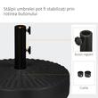 Suport pentru umbrela 38-48 mm, rotund, HDPE si otel, imitatie ratan, negru, 51x36 cm