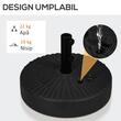 Suport pentru umbrela 38-48 mm, rotund, HDPE si otel, imitatie ratan, negru, 51x36 cm