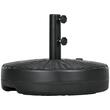 Suport pentru umbrela 38-48 mm, rotund, HDPE si otel, imitatie ratan, negru, 51x36 cm