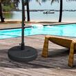 Suport pentru umbrela 38-48 mm, rotund, HDPE si otel, negru, 51x28 cm
