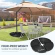 Suport pentru umbrela cu articulatie tip banana, set 4 elemente, HDPE, negru, 100x8 cm