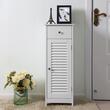Dulap baie, Vasagle, placa MDF, 1 raft, 1 usa, 1 sertar, alb, 32x30x87cm