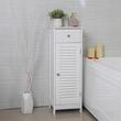 Dulap baie, Vasagle, placa MDF, 1 raft, 1 usa, 1 sertar, alb, 32x30x87cm