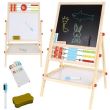Tabla educativa tip sevalet, cu 2 fete, socotitoare, lemn, 41x32x67 cm, Kruzzel 