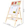 Tabla educativa tip sevalet, cu 2 fete, socotitoare, marker, burete, creta, lemn, 41x32x67 cm, Kruzzel