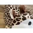 Taburet pentru copii, rotund, model girafa, textil, lemn, max 50 kg, 28x25 cm, Chomik