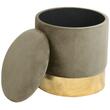 Taburet, rotund, cu spatiu depozitare, catifea, bej, max 80 kg, 39x40 cm, Golden, Akord
