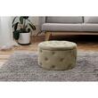 Taburet, rotund, cu spatiu depozitare, catifea, bej, max 80 kg, 55x30 cm, Alia, Akord
