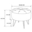 Taburet, rotund, cu spatiu depozitare, catifea, gri grafit, max 80 kg, 38x33 cm, Caro, Akord