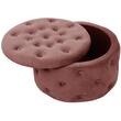 Taburet, rotund, cu spatiu depozitare, catifea, roz, max 80 kg, 55x30 cm, Alia, Akord
