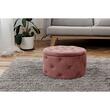 Taburet, rotund, cu spatiu depozitare, catifea, roz, max 80 kg, 55x30 cm, Alia, Akord