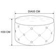 Taburet, rotund, cu spatiu depozitare, catifea, roz, max 80 kg, 55x30 cm, Alia, Akord
