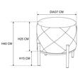 Taburet, rotund, cu spatiu depozitare, picioare metal, catifea, roz, max 80 kg, 37x40 cm, Savana, Akord