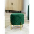 Taburet, rotund, cu spatiu depozitare, picioare metal, catifea, verde si auriu, max 80 kg, 37x40 cm, Savana, Akord