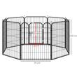 Tarc/cusca modulara pentru caini, pisici, metal, pentru interior si exterior, diferite forme, pliabil, negru, 240x79x100 cm